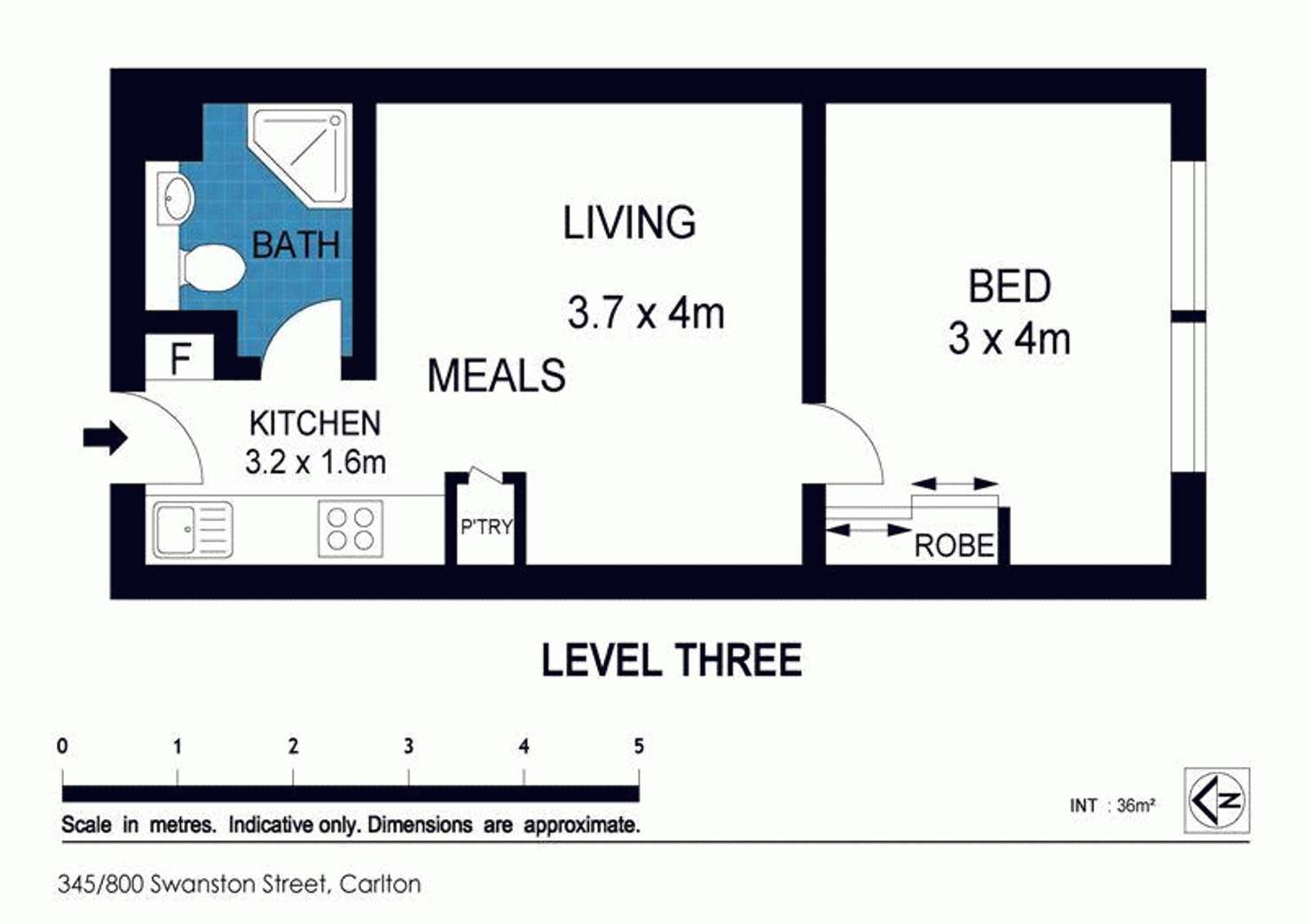 Floorplan of Homely unit listing, 345/800 Swanston Street, Carlton VIC 3053
