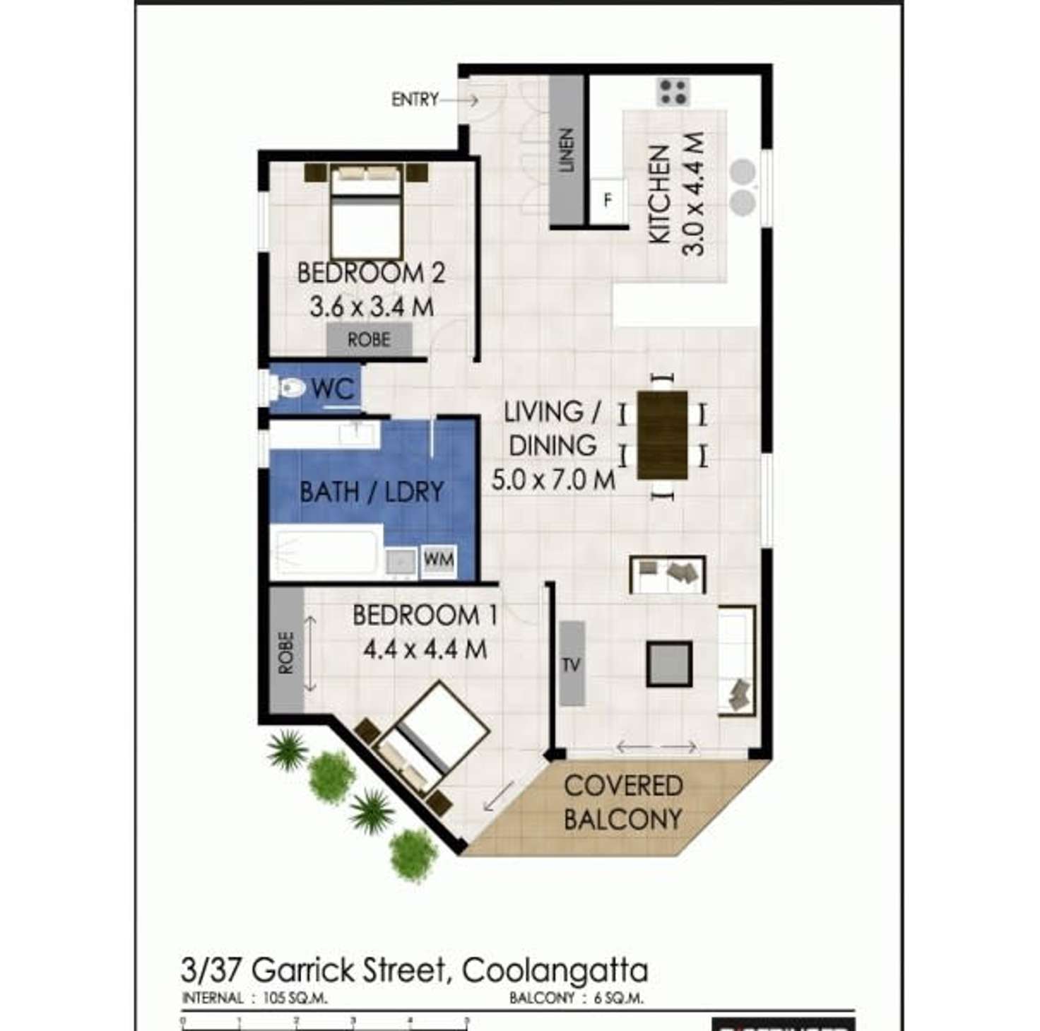 Floorplan of Homely apartment listing, 3/37 Garrick Street, Coolangatta QLD 4225