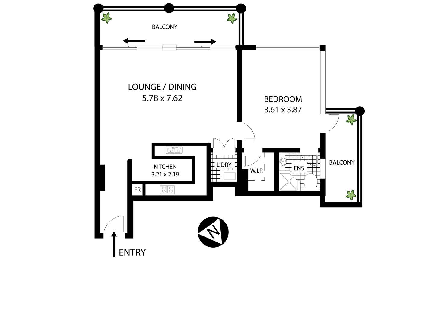 Floorplan of Homely apartment listing, 2303/1 Hosking Place, Sydney NSW 2000