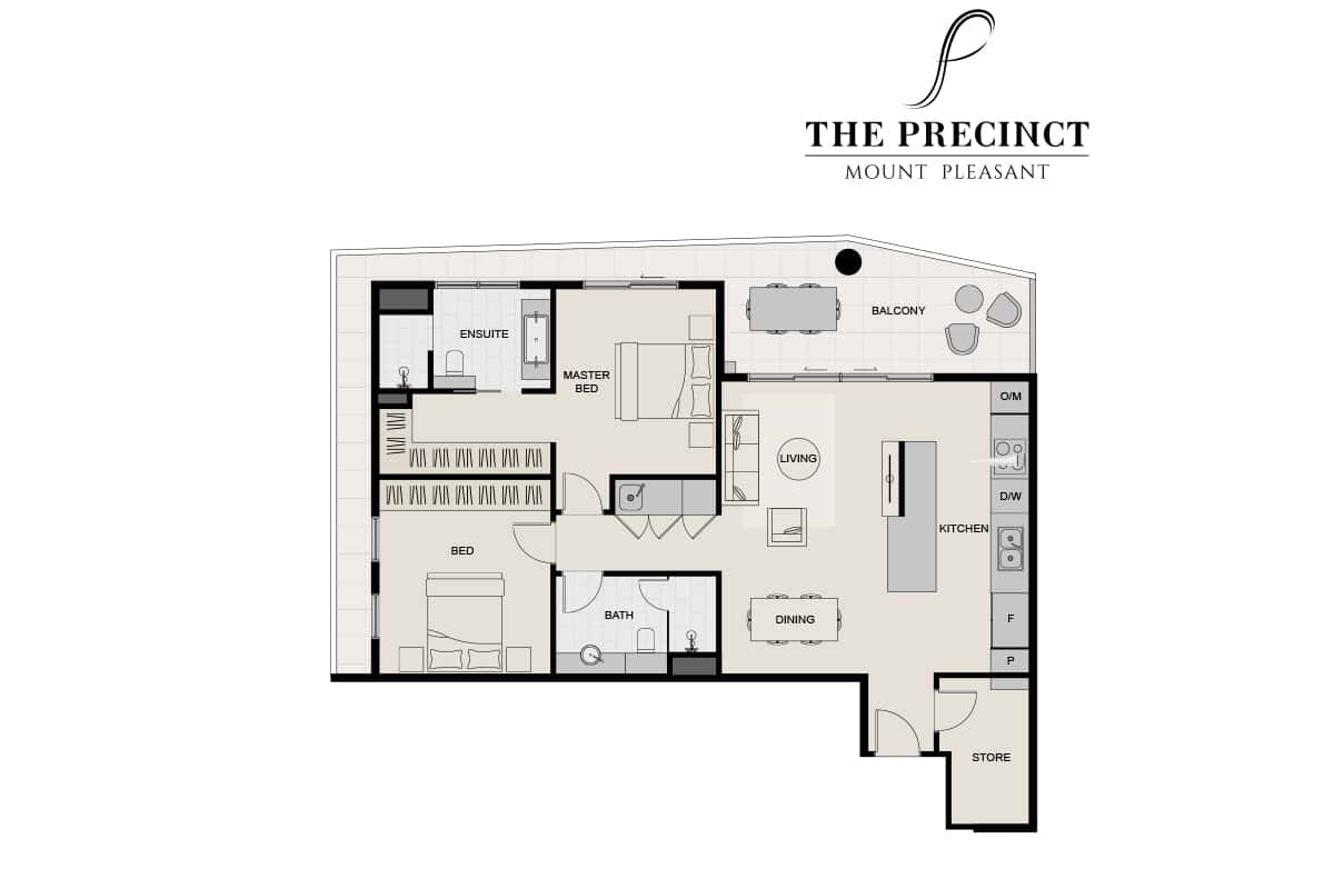 Floorplan of Homely apartment listing, 1501/893 Canning Highway, Mount Pleasant WA 6153