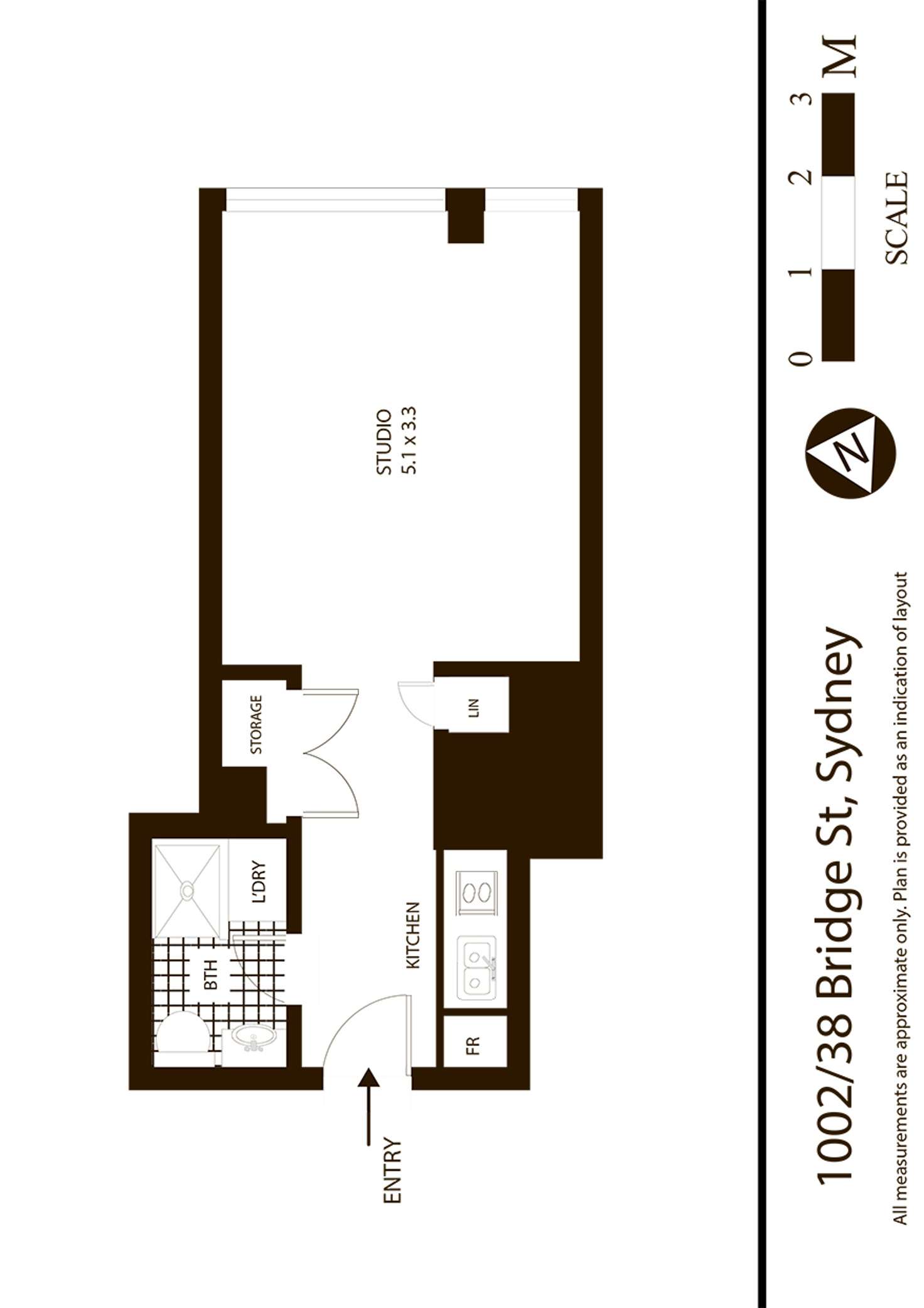 Floorplan of Homely apartment listing, 1002/38 Bridge Street, Sydney NSW 2000