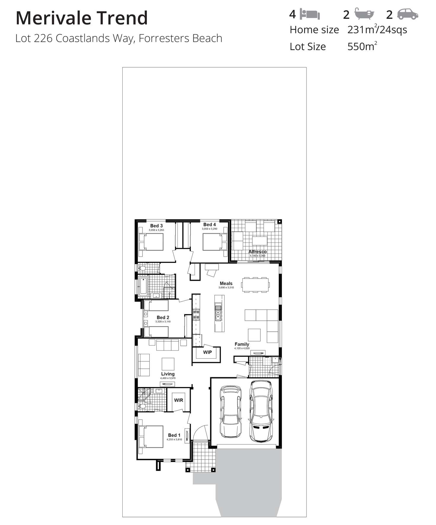 Floorplan of Homely house listing, Lot 226 Coastlands Way, Forresters Beach NSW 2260