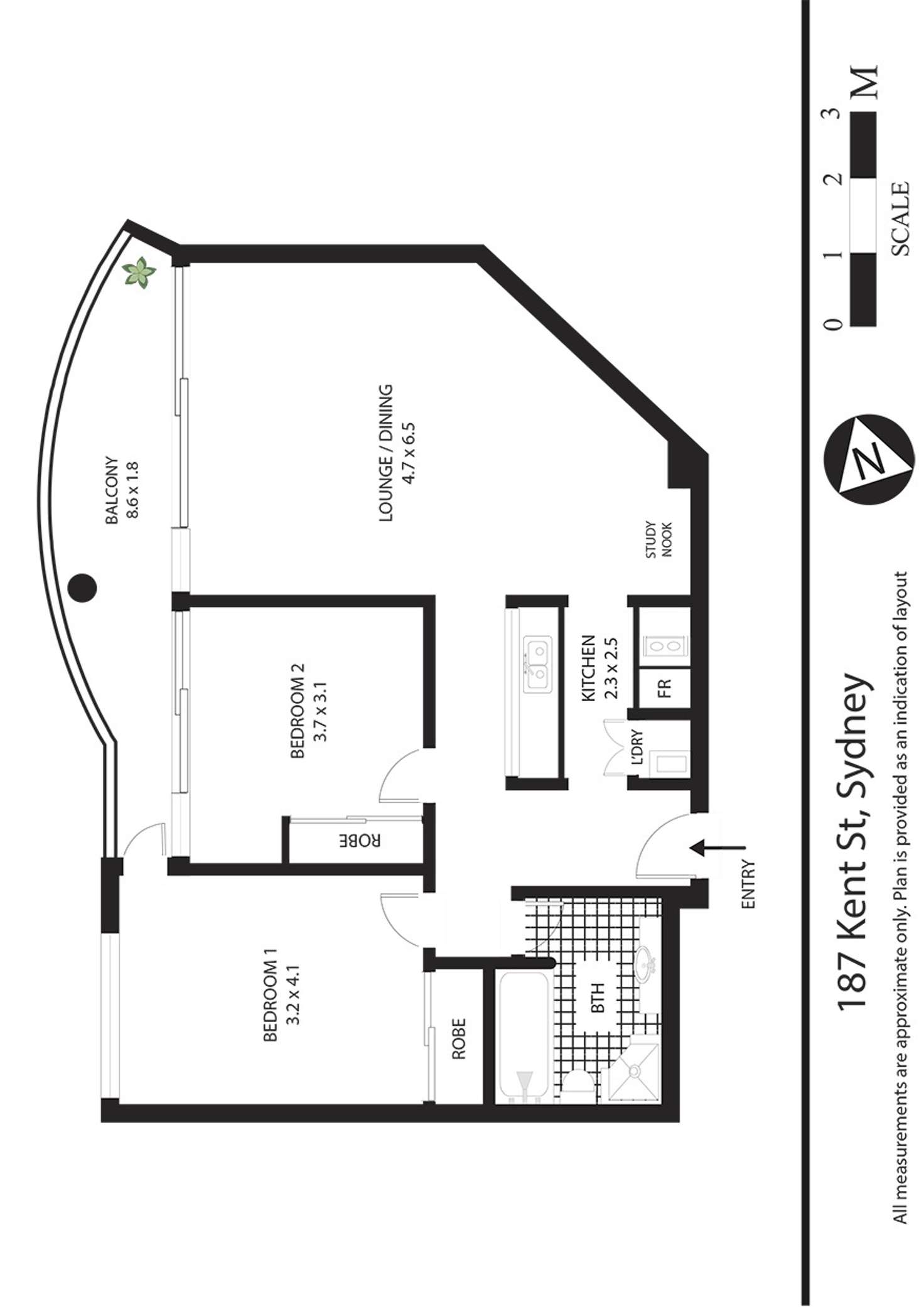 Floorplan of Homely apartment listing, 187 Kent St, Sydney NSW 2000