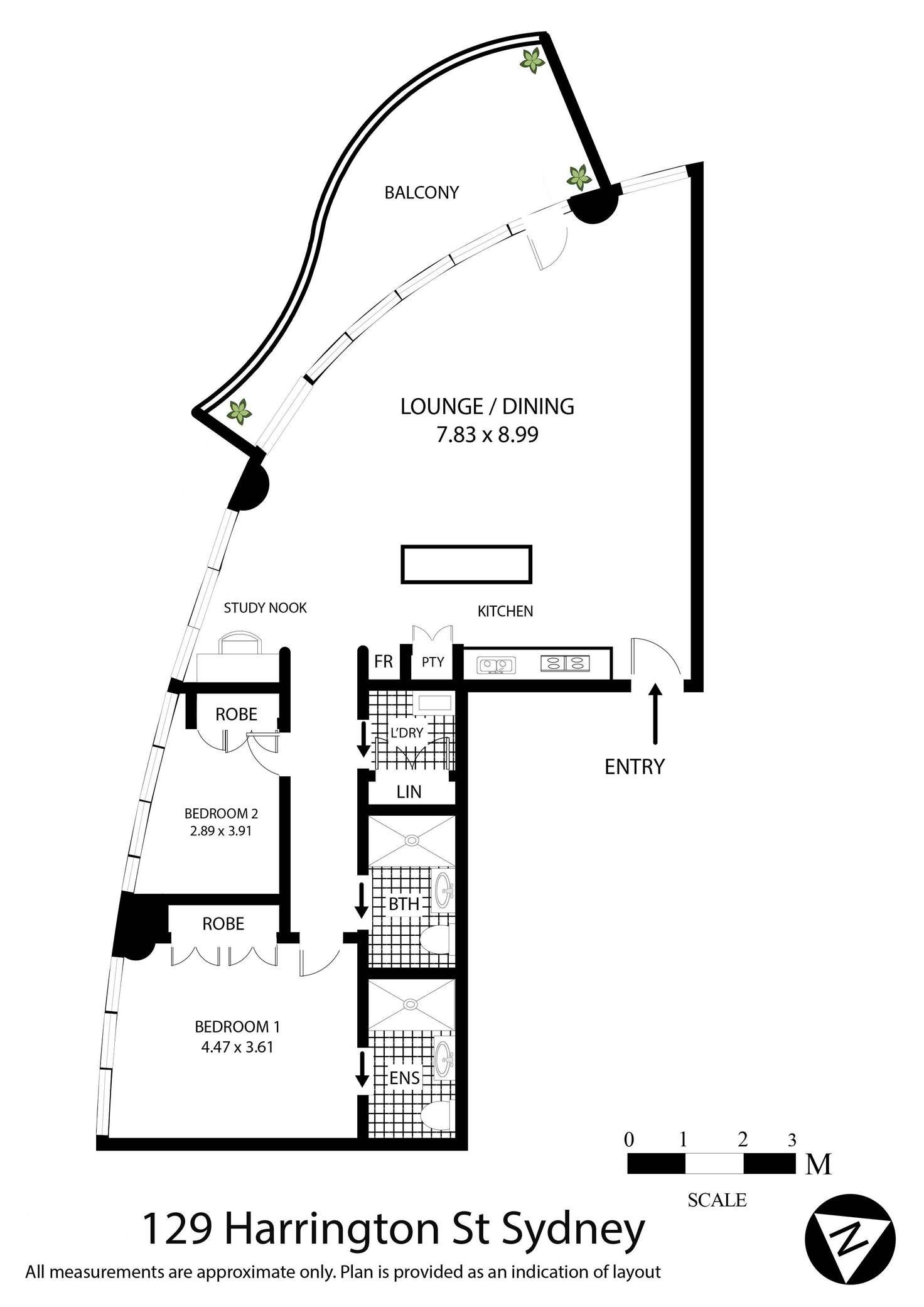 Floorplan of Homely apartment listing, 129 Harrington Street, Sydney NSW 2000