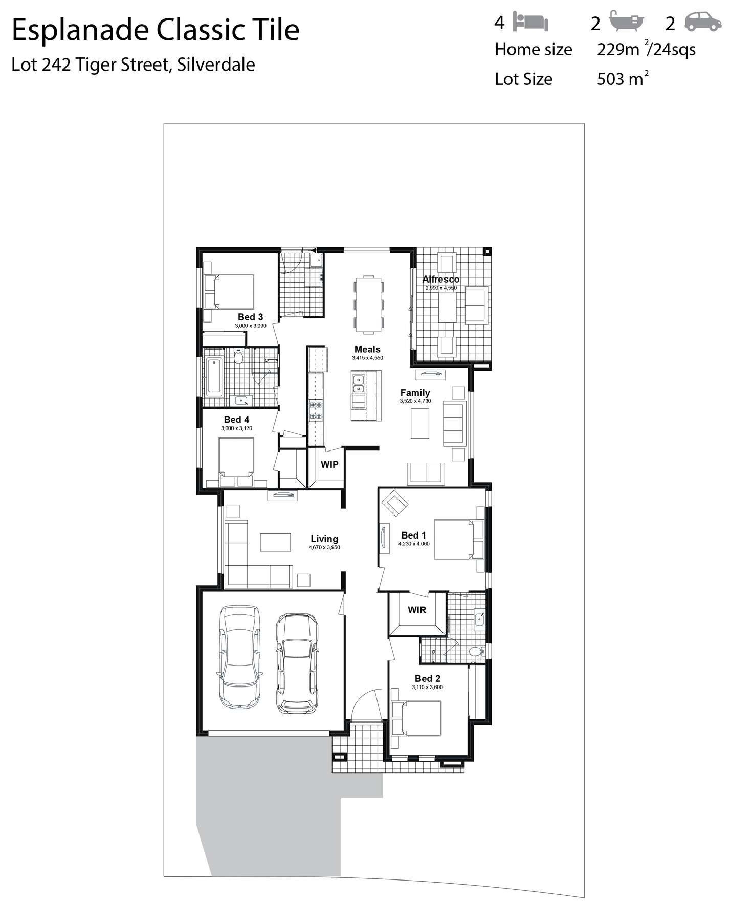 Floorplan of Homely house listing, Lot 242 Tiger  Street, Silverdale NSW 2752
