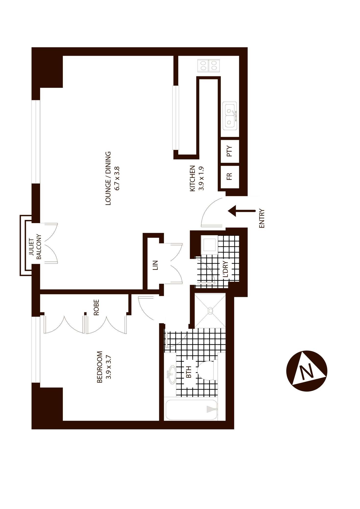 Floorplan of Homely apartment listing, 127 Kent St, Sydney NSW 2000