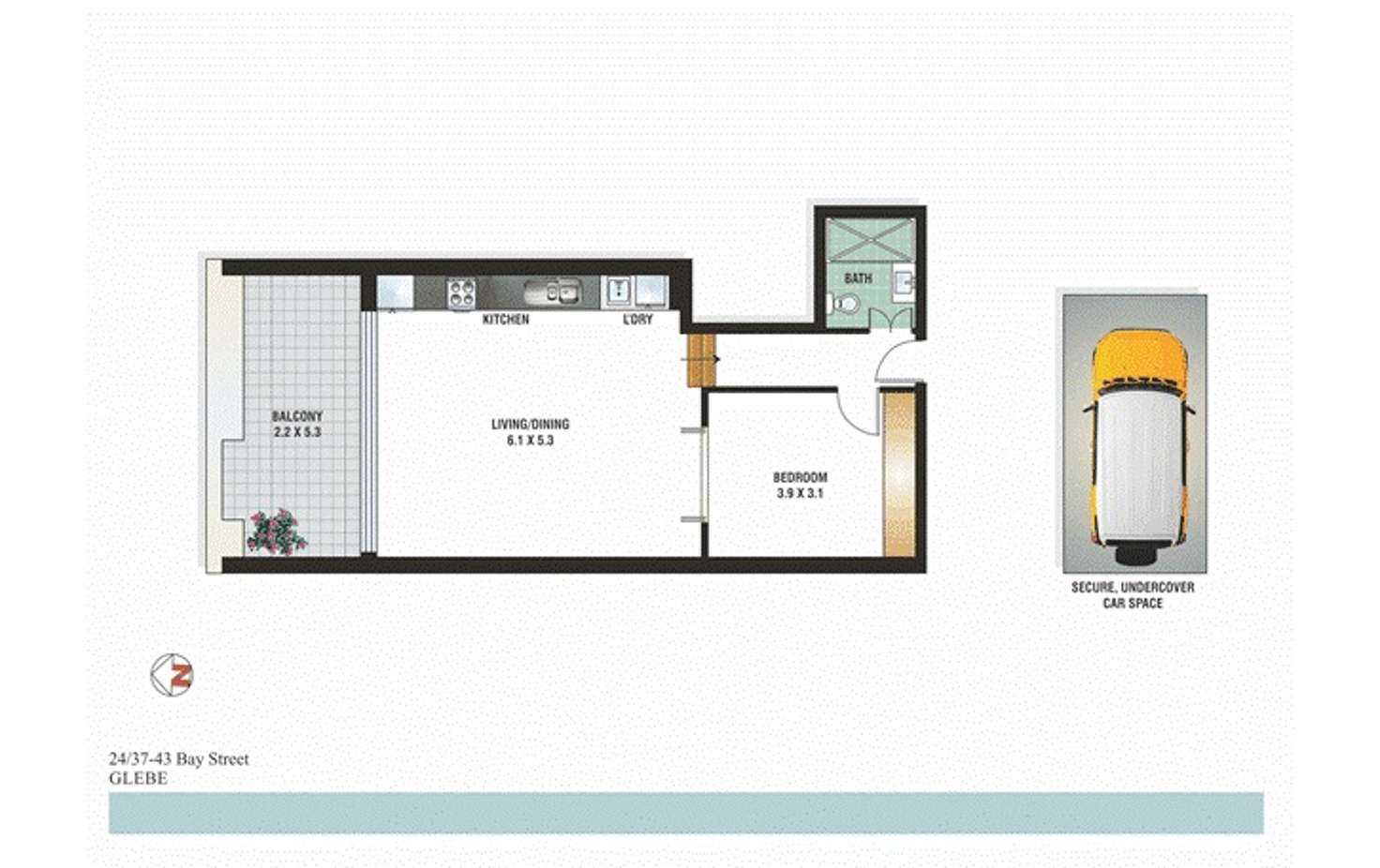 Floorplan of Homely apartment listing, 37 Bay Street, Glebe NSW 2037