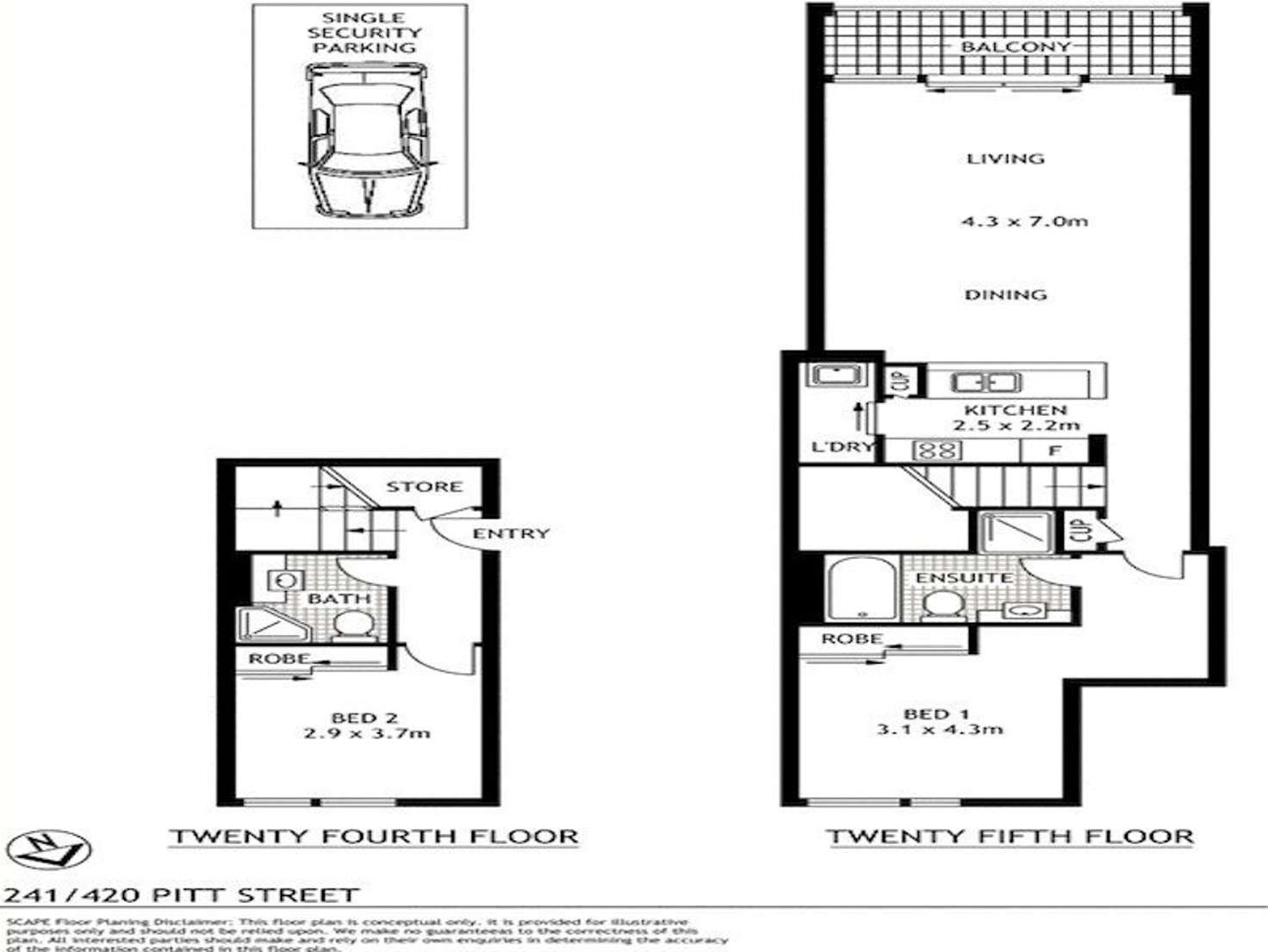 Floorplan of Homely apartment listing, 241/420 Pitt Street, Sydney NSW 2000