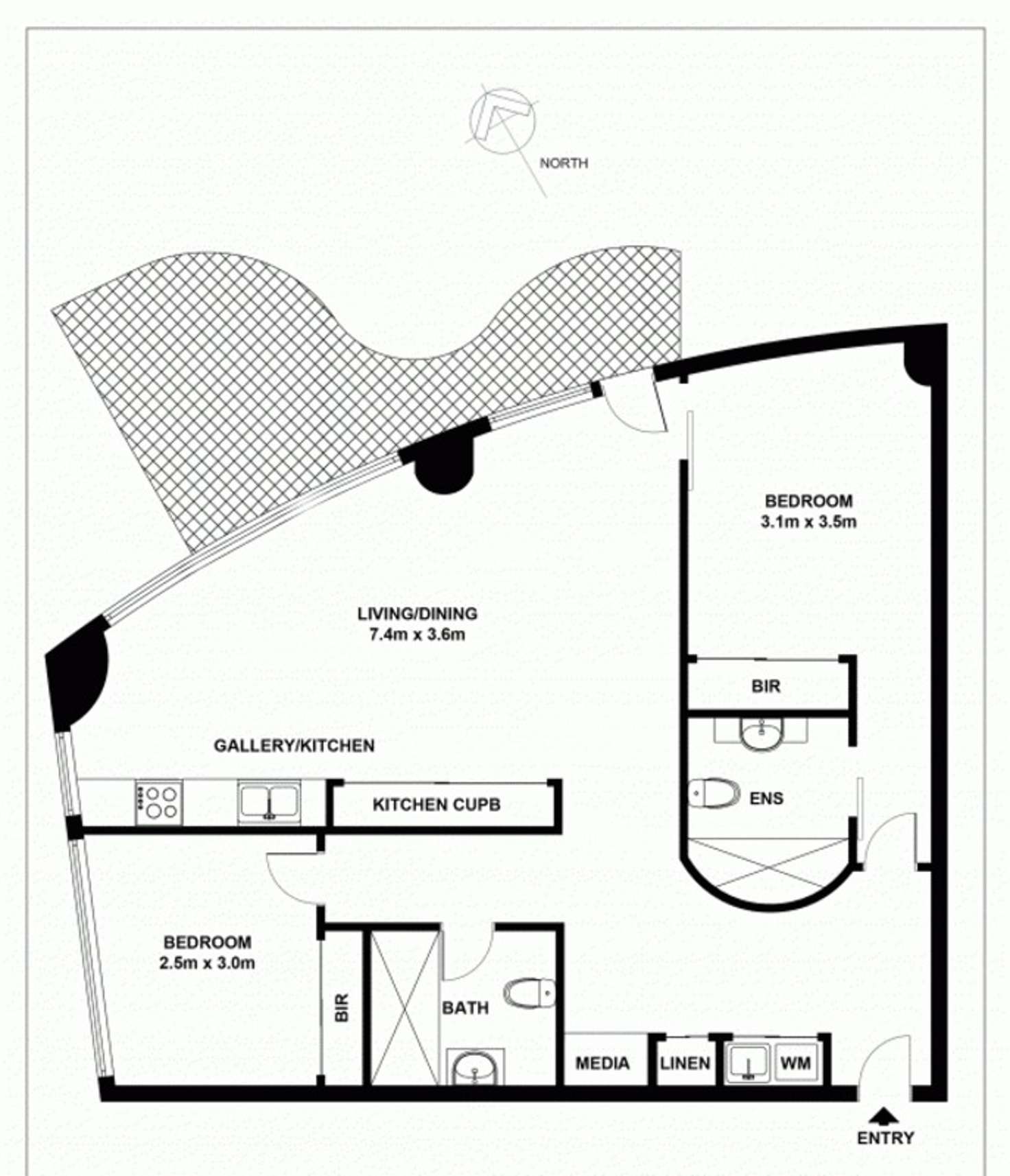 Floorplan of Homely apartment listing, 129 Harrington Street, Sydney NSW 2000