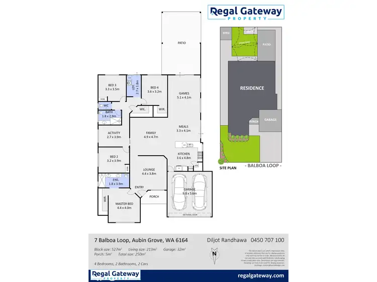 Floorplan of Homely house listing, 7 Balboa Loop, Aubin Grove WA 6164
