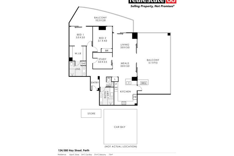Floorplan of Homely apartment listing, 124/580 Hay Street, Perth WA 6000