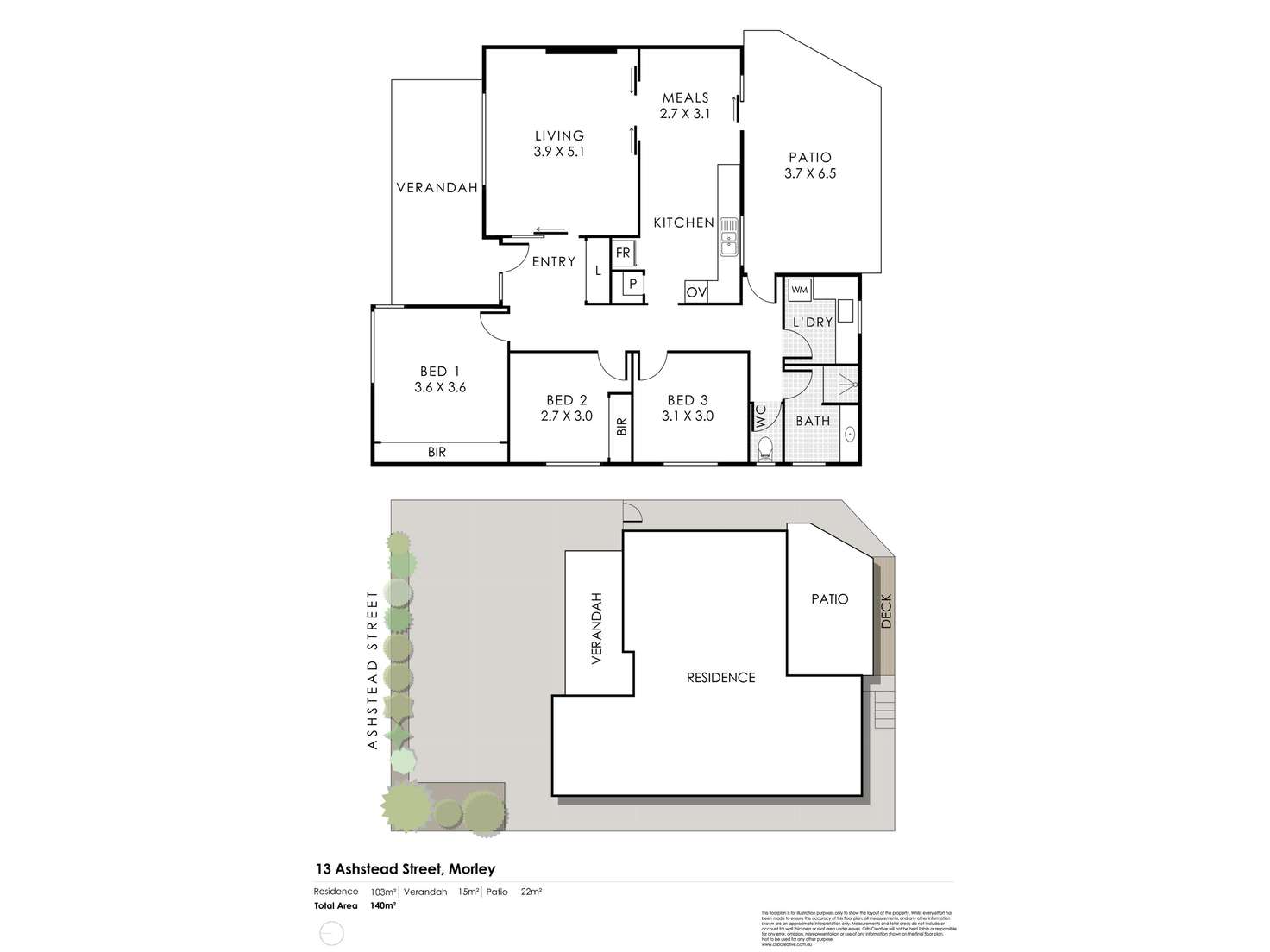 Floorplan of Homely house listing, 13 Ashstead Street, Morley WA 6062