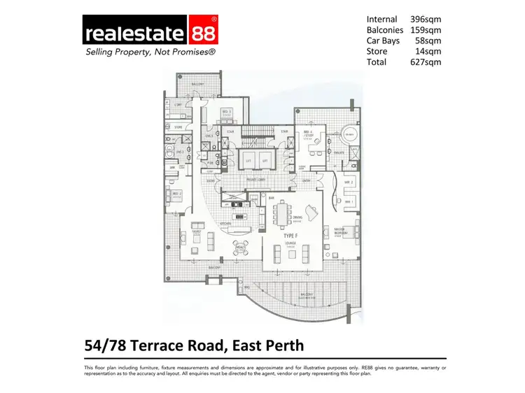 Floorplan of Homely apartment listing, 54/78 Terrace Road, East Perth WA 6004