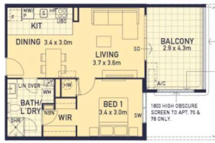Floorplan of Homely apartment listing, 82/49 McGregor Road, Palmyra WA 6157