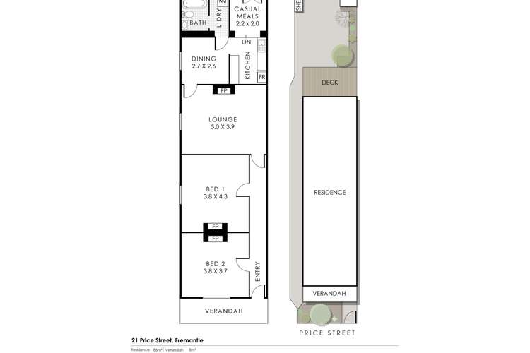 Floorplan of Homely house listing, 21 Price Street, Fremantle WA 6160