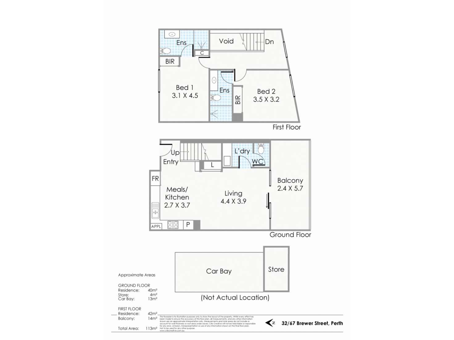 Floorplan of Homely apartment listing, 32/67 Brewer Street, Perth WA 6000
