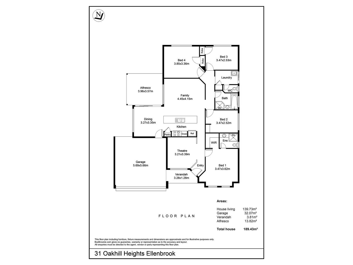 Floorplan of Homely house listing, 31 Oakhill Heights, Ellenbrook WA 6069