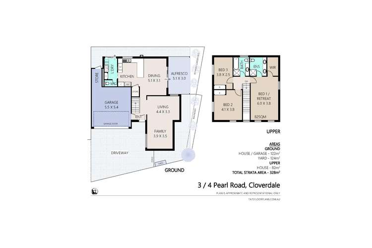 Floorplan of Homely townhouse listing, 3/4 Pearl Road, Cloverdale WA 6105