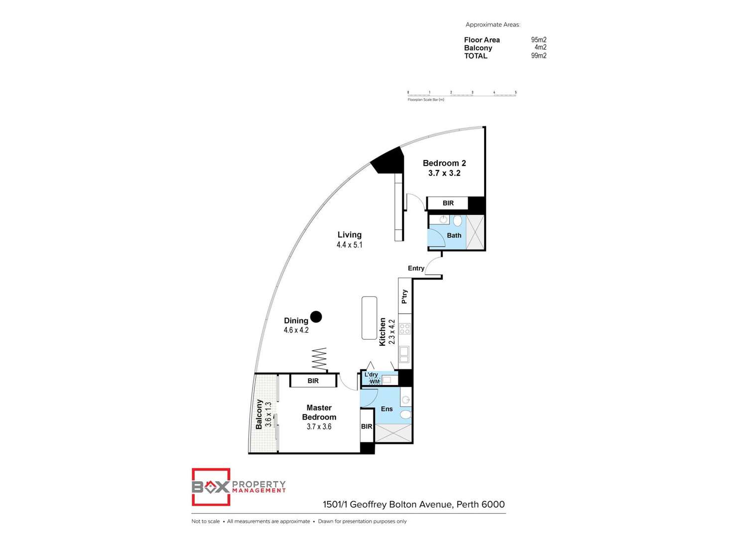 Floorplan of Homely apartment listing, 1501/1 Geoffrey Bolton Avenue, Perth WA 6000