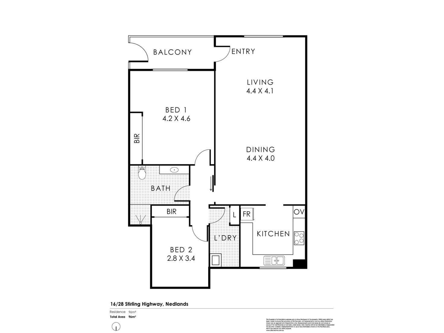 Floorplan of Homely apartment listing, 16/28 Stirling Highway, Nedlands WA 6009
