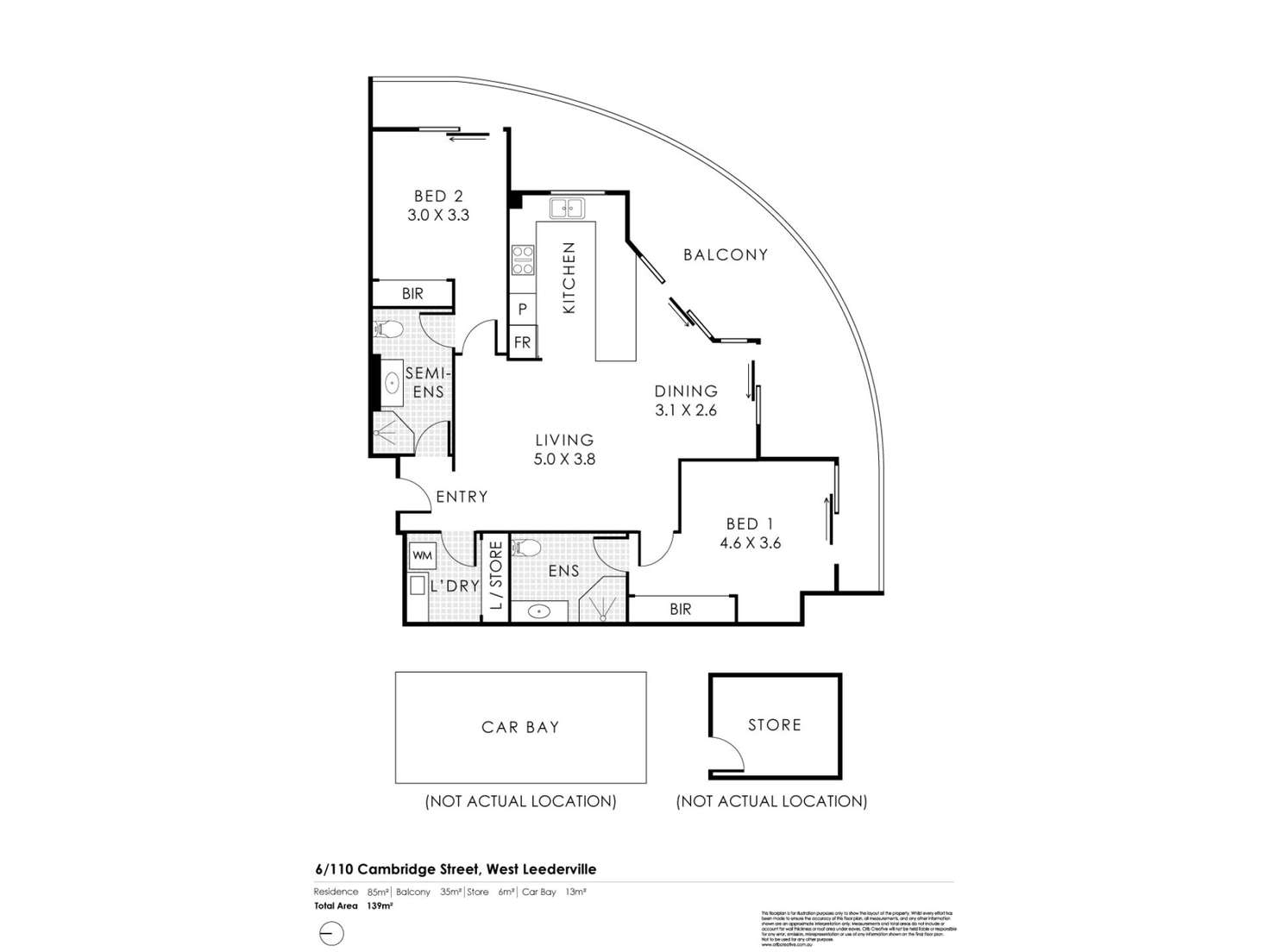 Floorplan of Homely apartment listing, 6/110 Cambridge Street, West Leederville WA 6007