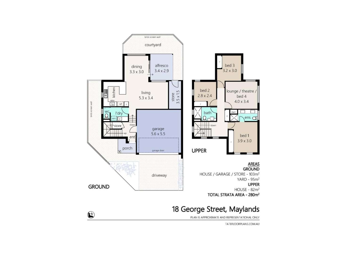 Floorplan of Homely townhouse listing, 18 George Street, Maylands WA 6051