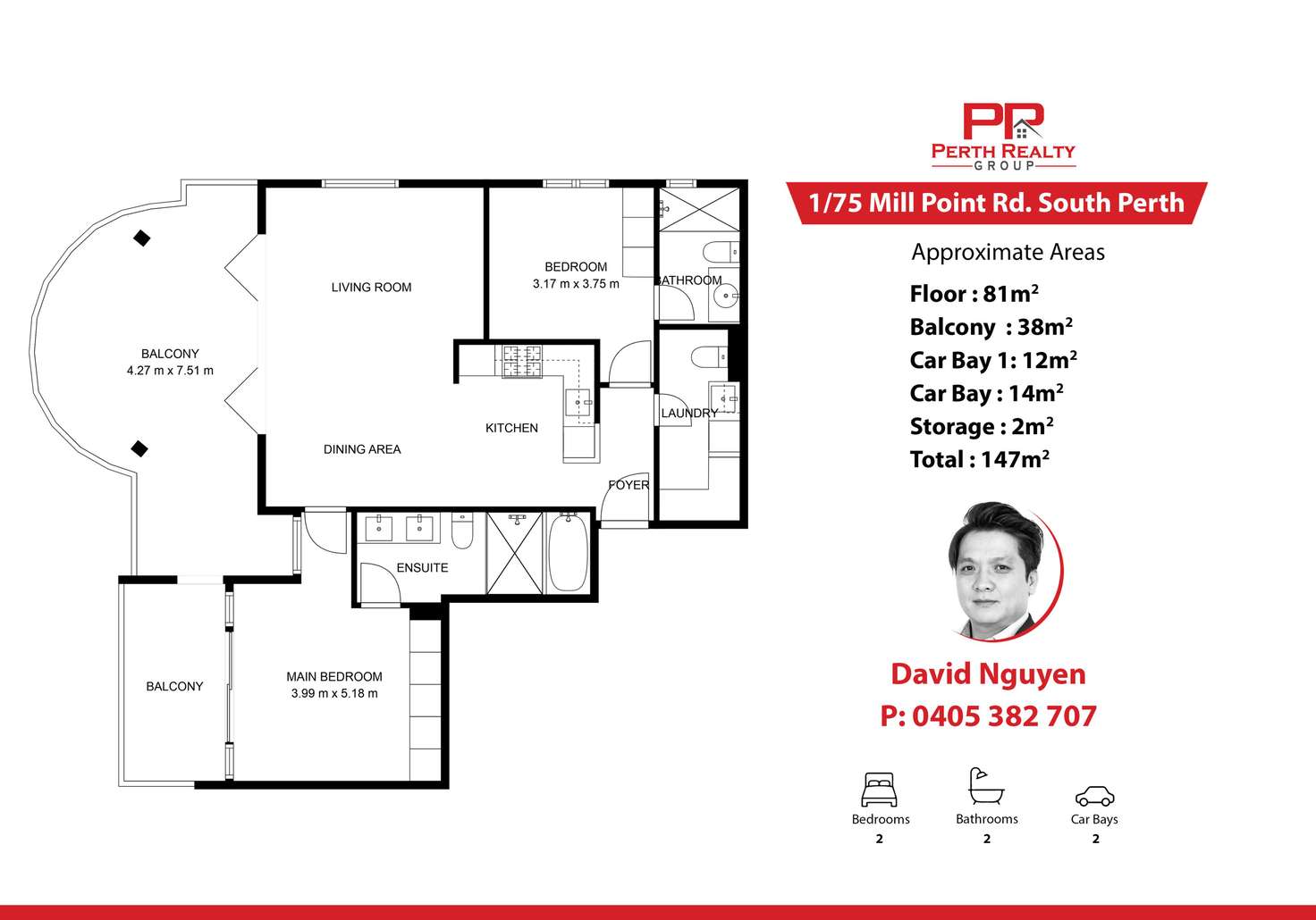 Floorplan of Homely apartment listing, 1/75 Mill Point Road, South Perth WA 6151