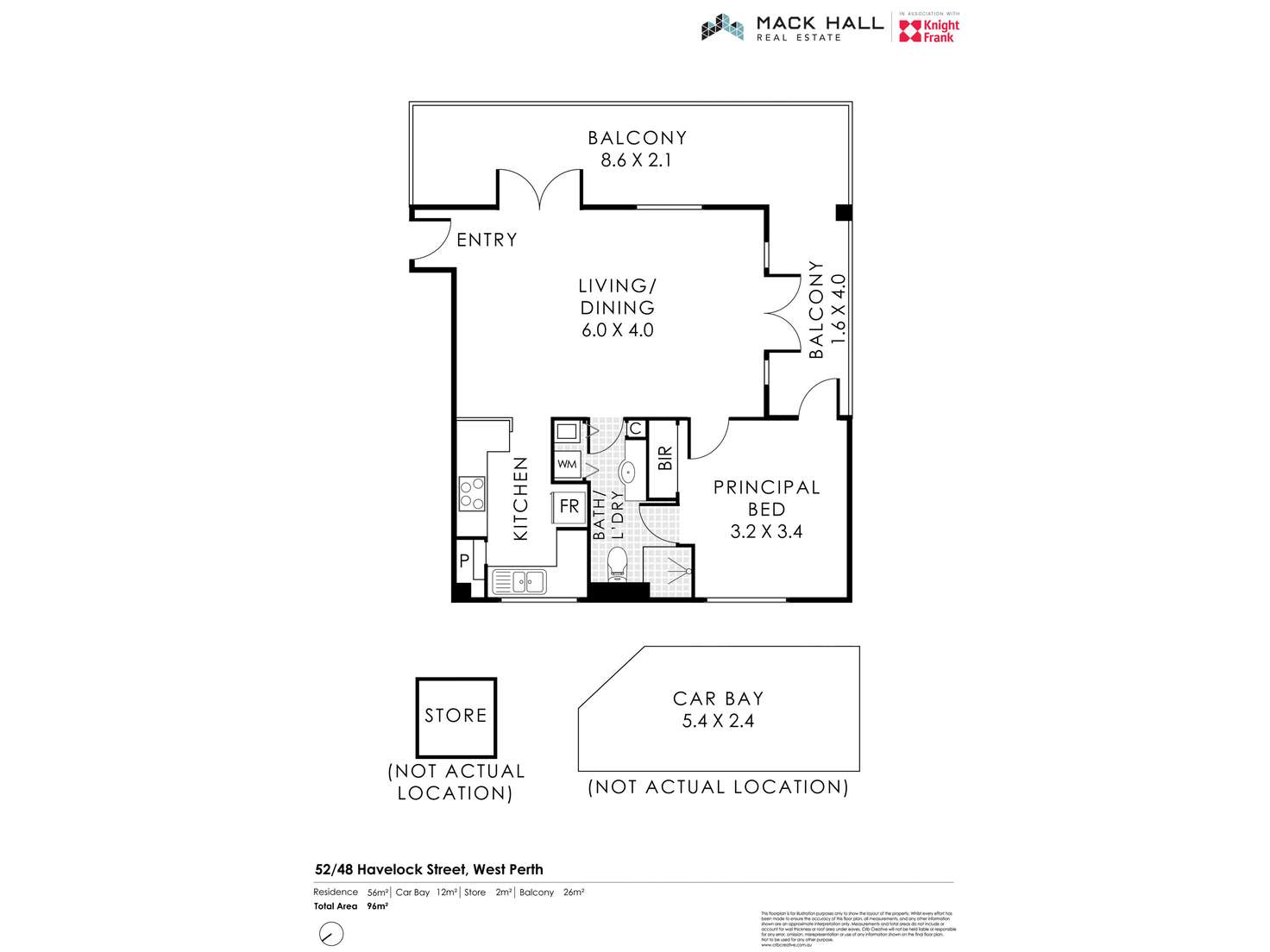 Floorplan of Homely apartment listing, 55/48 Havelock Street, West Perth WA 6005