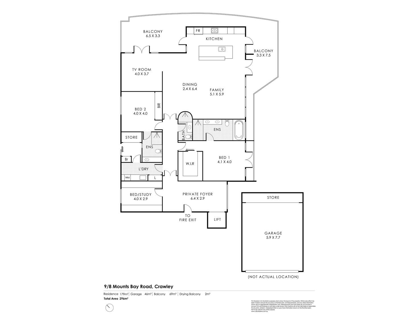 Floorplan of Homely apartment listing, 9/8 Mounts Bay Road, Crawley WA 6009