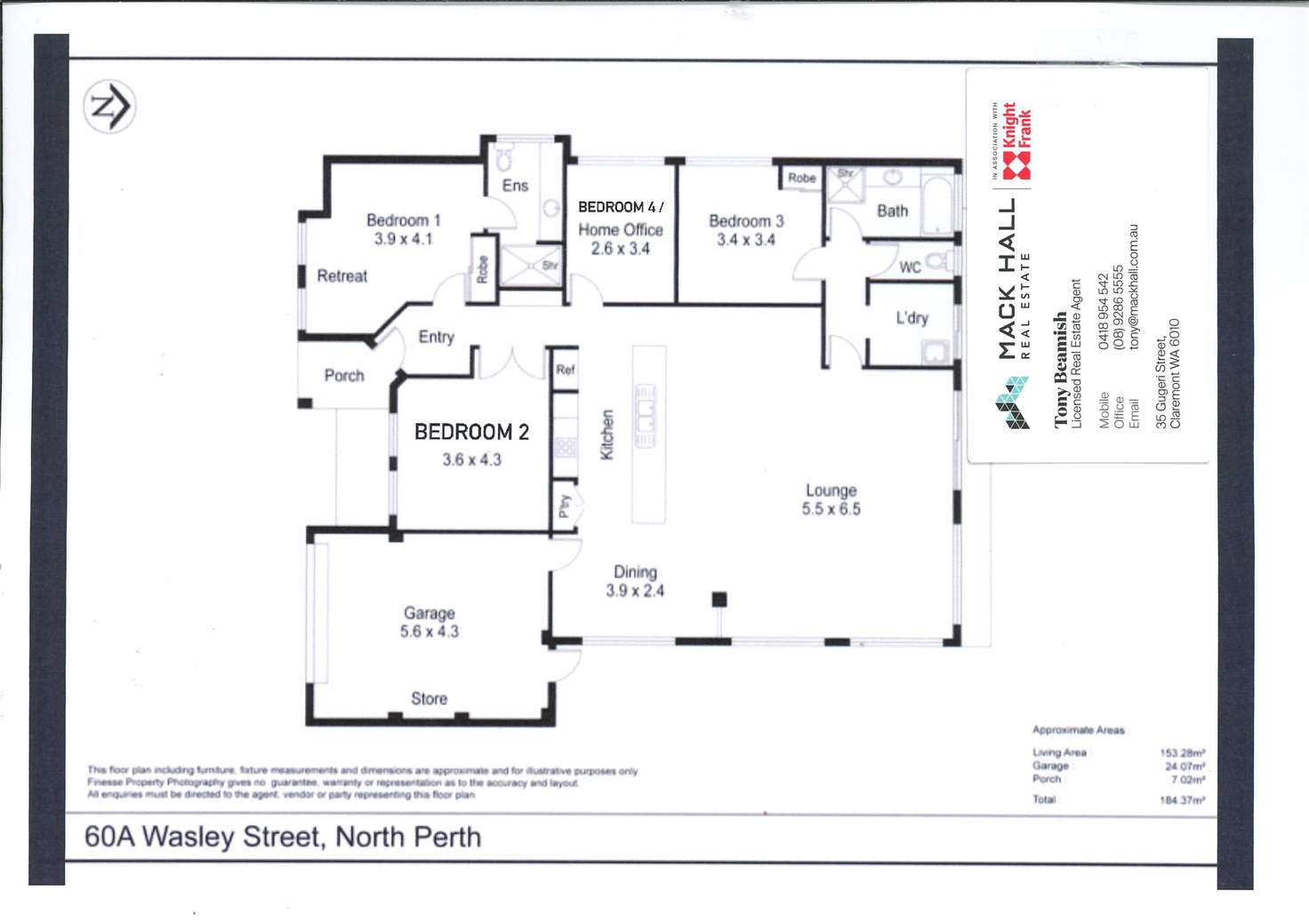 Floorplan of Homely house listing, 60A Wasley St, North Perth WA 6006
