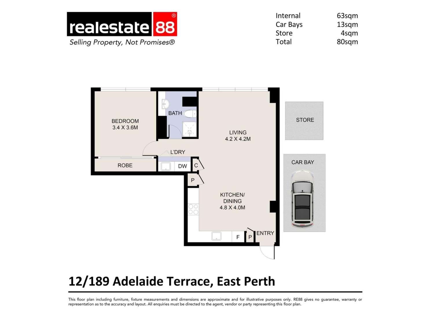 Floorplan of Homely apartment listing, 12/189 Adelaide Terrace, East Perth WA 6004