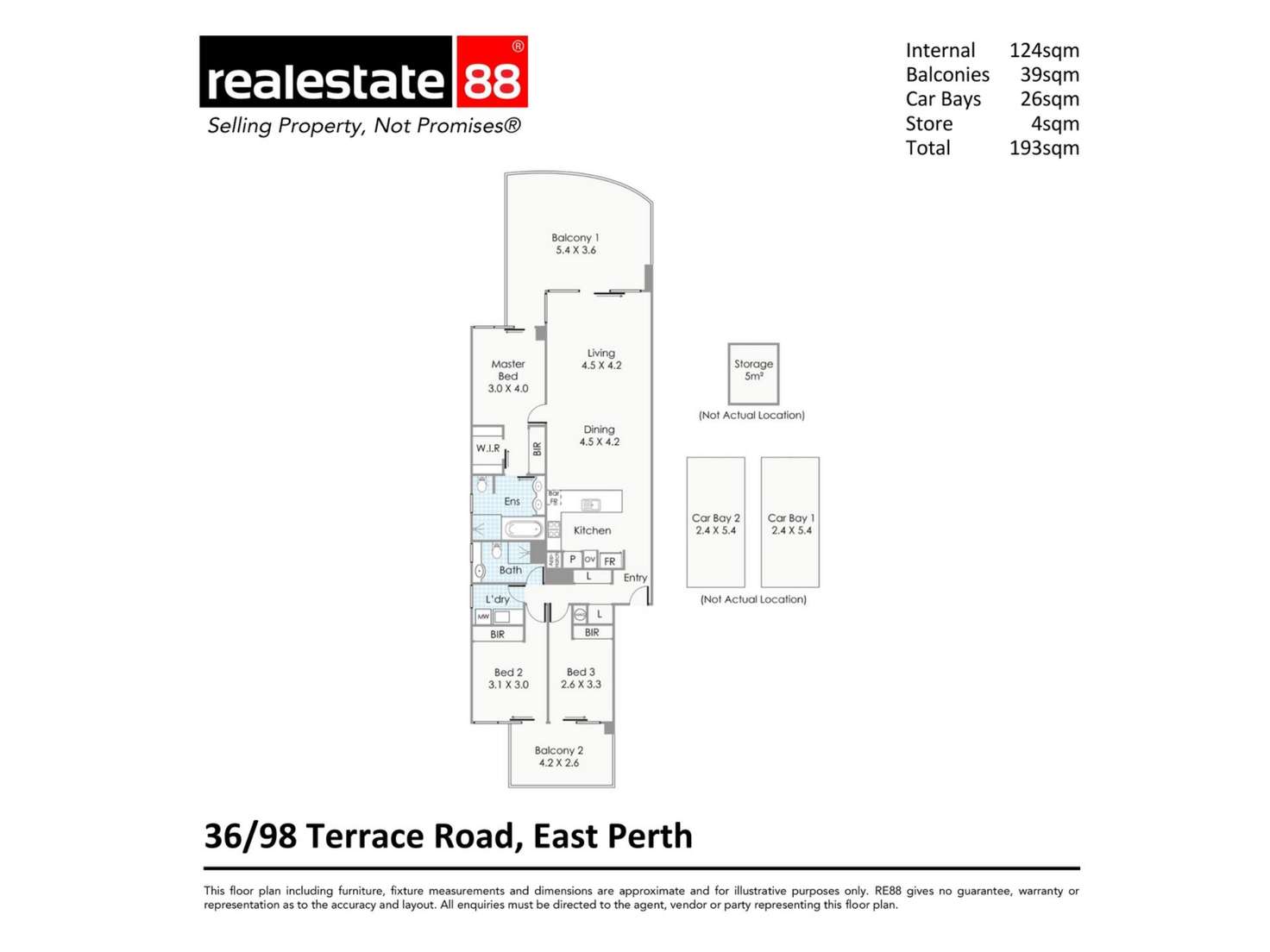 Floorplan of Homely apartment listing, 36/98 Terrace Road, East Perth WA 6004