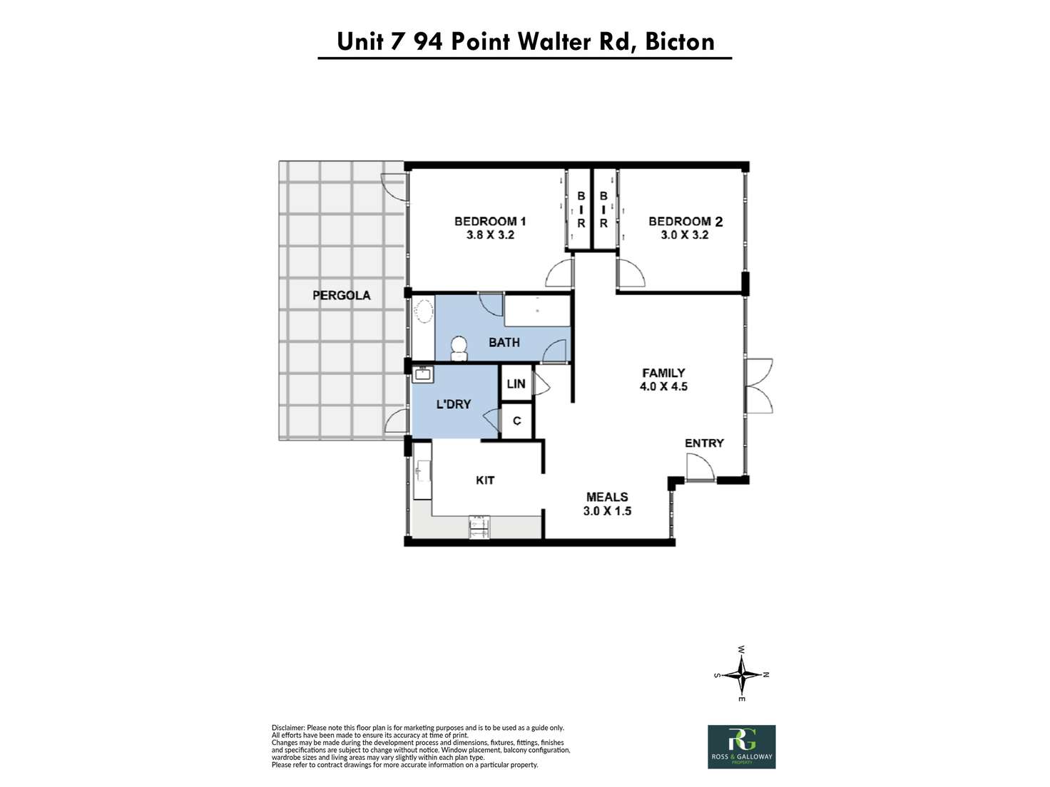 Floorplan of Homely unit listing, 7/94 Point Walter Road, Bicton WA 6157