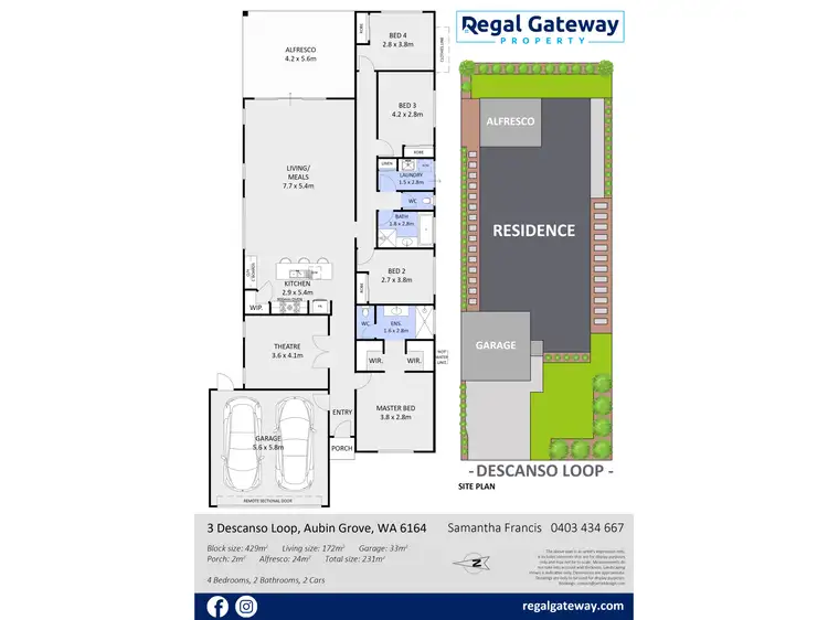 Floorplan of Homely house listing, 3 Descanso Loop, Aubin Grove WA 6164