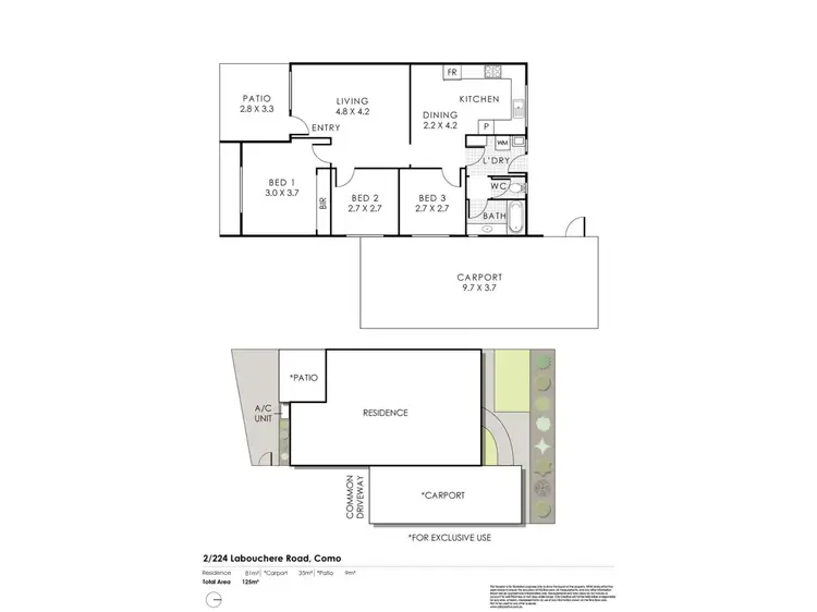 Floorplan of Homely villa listing, 2/224 Labouchere Road, Como WA 6152