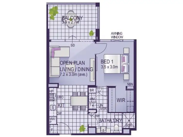 Floorplan of Homely apartment listing, 1505/908 Canning Highway, Applecross WA 6153