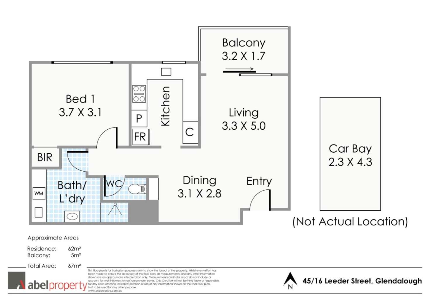 Floorplan of Homely apartment listing, 45/16 Leeder Street, Glendalough WA 6016