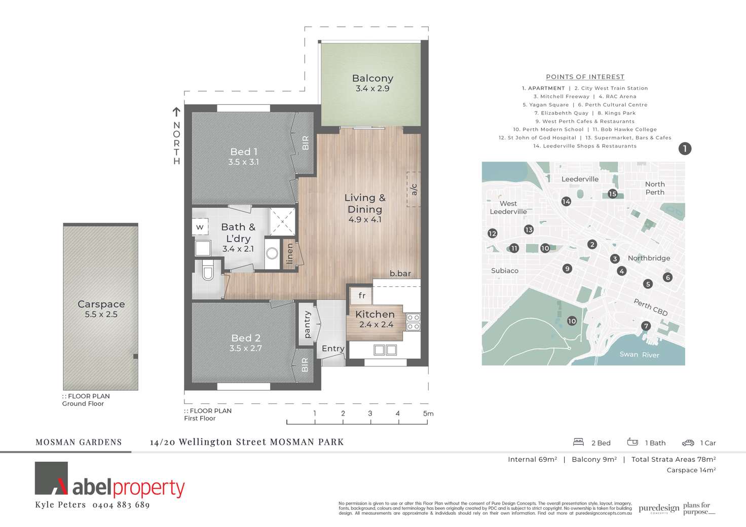 Floorplan of Homely apartment listing, 14/20 Wellington Street, Mosman Park WA 6012