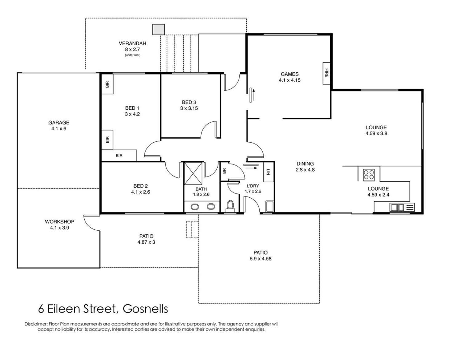 Floorplan of Homely house listing, 6 Eileen Street, Gosnells WA 6110