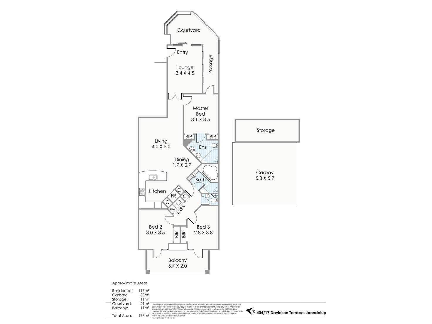 Floorplan of Homely apartment listing, 404/17 Davidson Terrace, Joondalup WA 6027