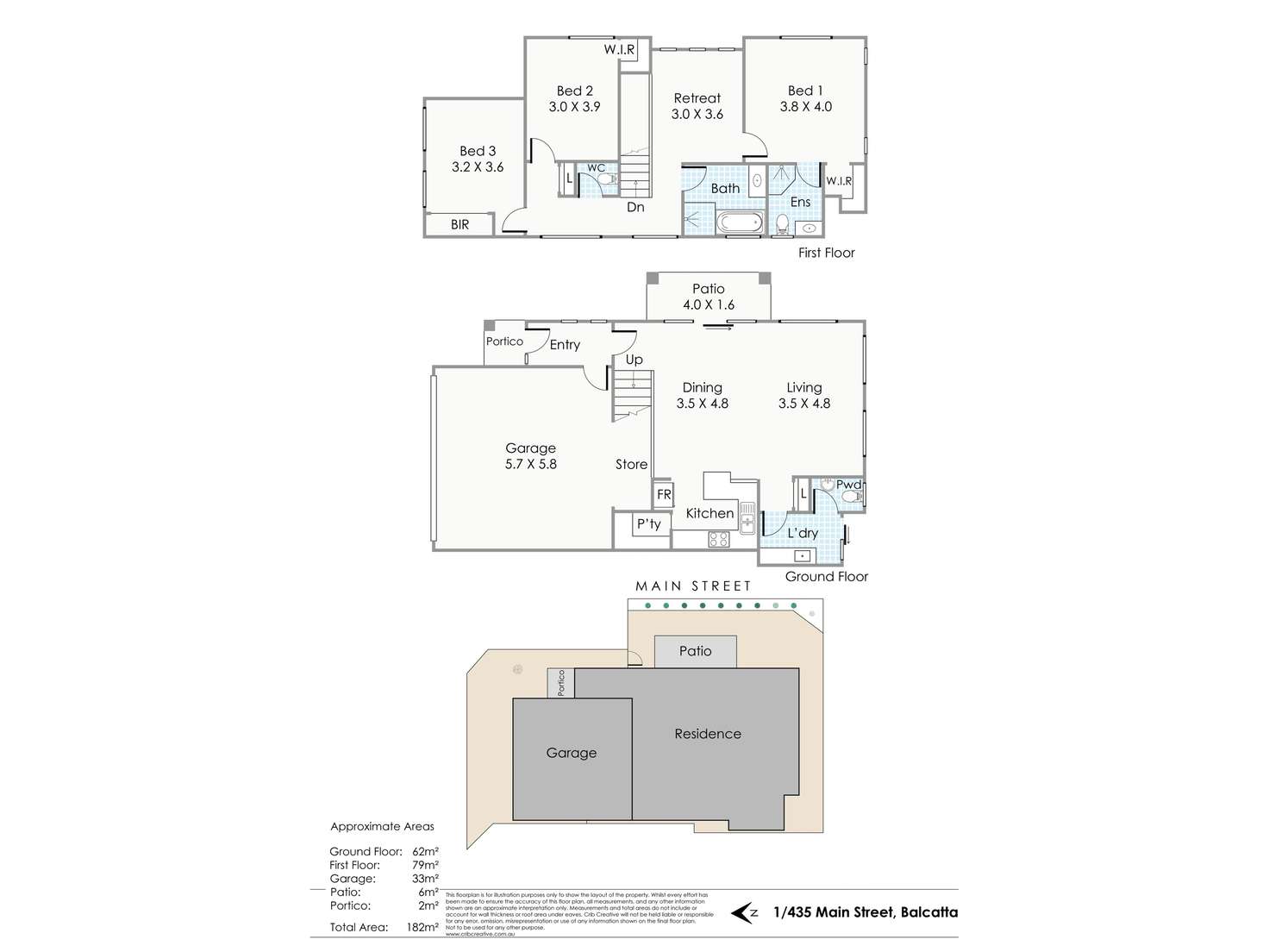 Floorplan of Homely townhouse listing, 1/435 Main Street, Balcatta WA 6021