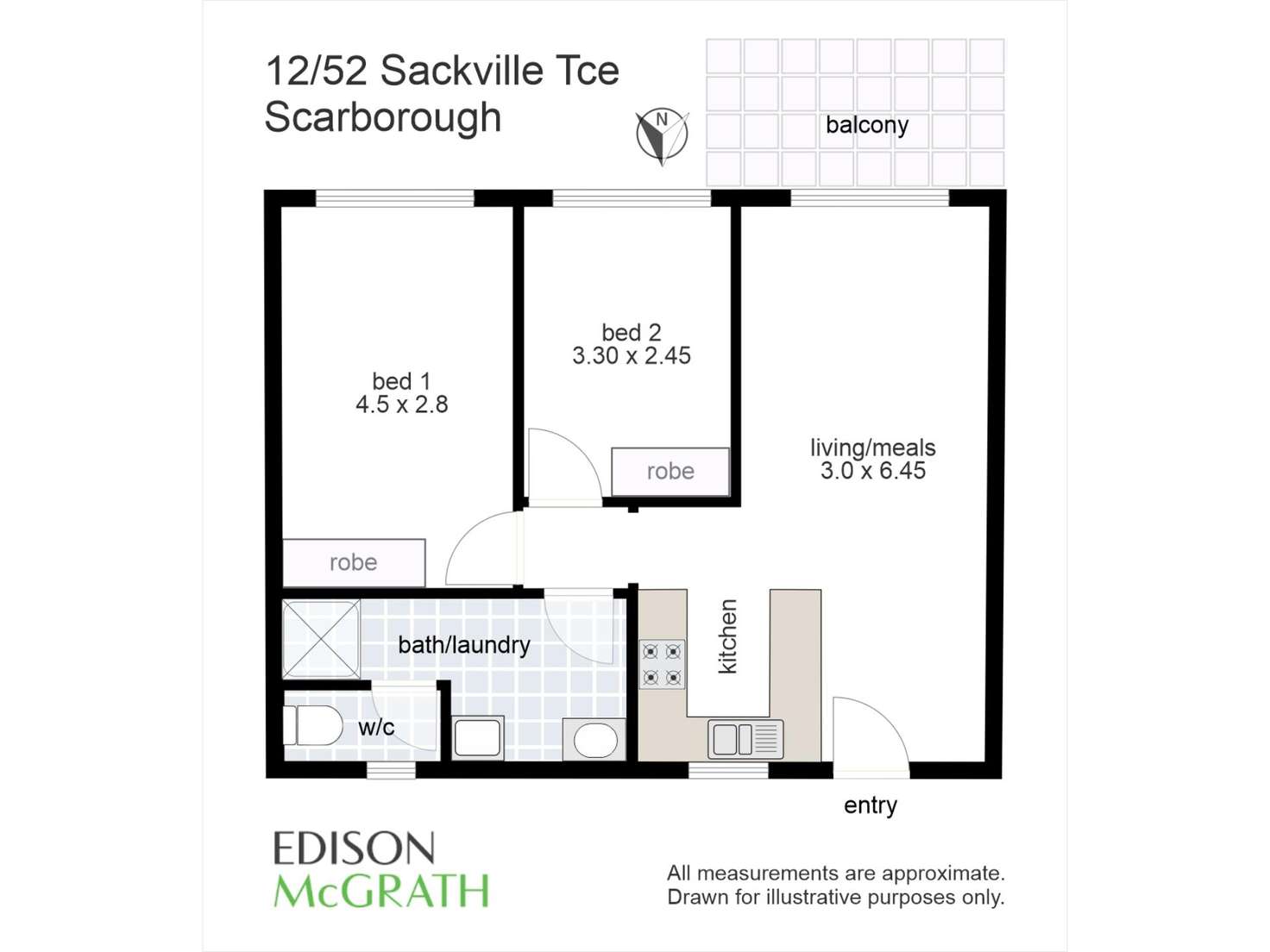 Floorplan of Homely apartment listing, 12/52 Sackville Terrace, Scarborough WA 6019