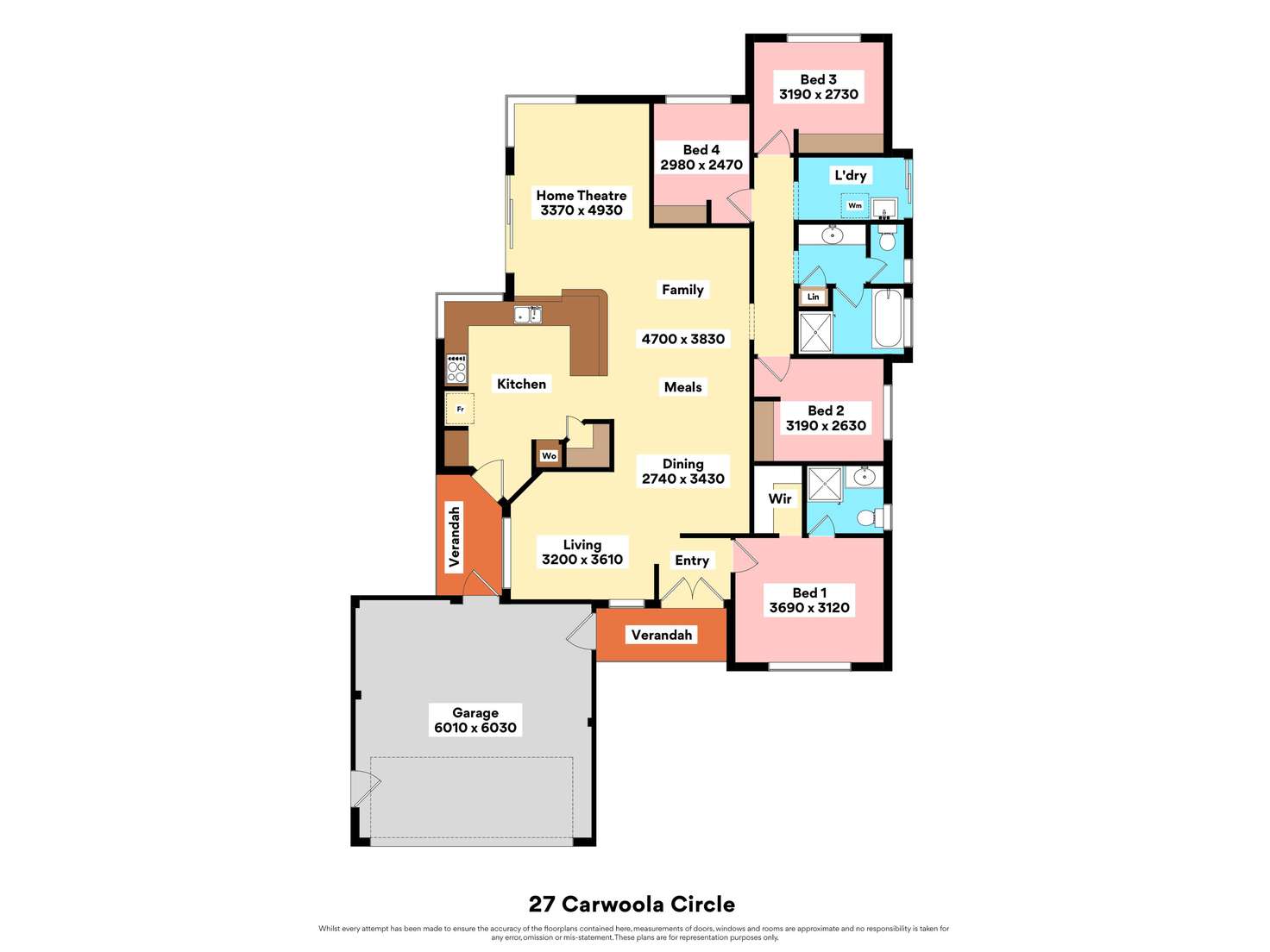 Floorplan of Homely house listing, 27 Carwoola Circle, Carramar WA 6031