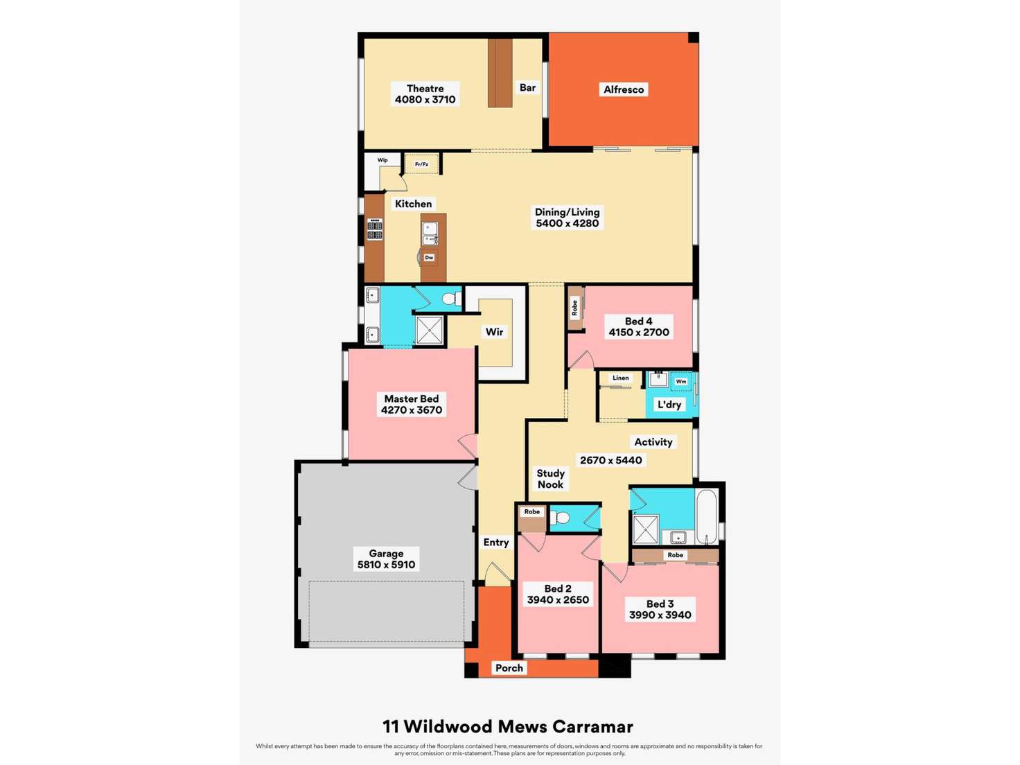 Floorplan of Homely house listing, 11 Wildwood Mews, Carramar WA 6031