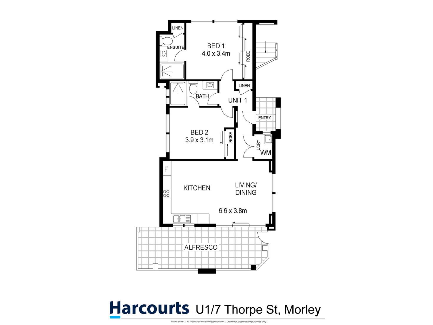 Floorplan of Homely apartment listing, 1/7 Thorpe Street, Morley WA 6062