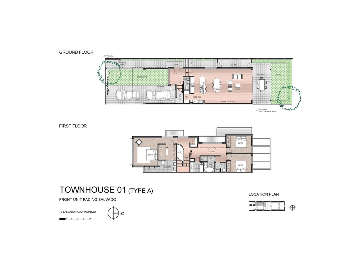 Floorplan of Homely townhouse listing, 1/70 Salvado Road, Wembley WA 6014