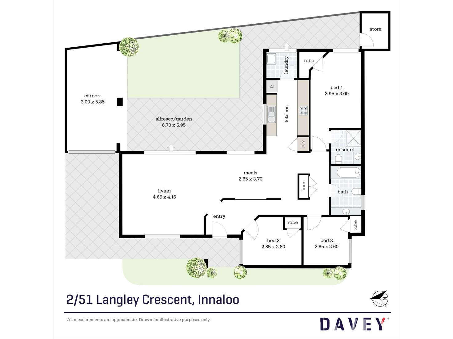 Floorplan of Homely unit listing, 2/51 Langley Crescent, Innaloo WA 6018