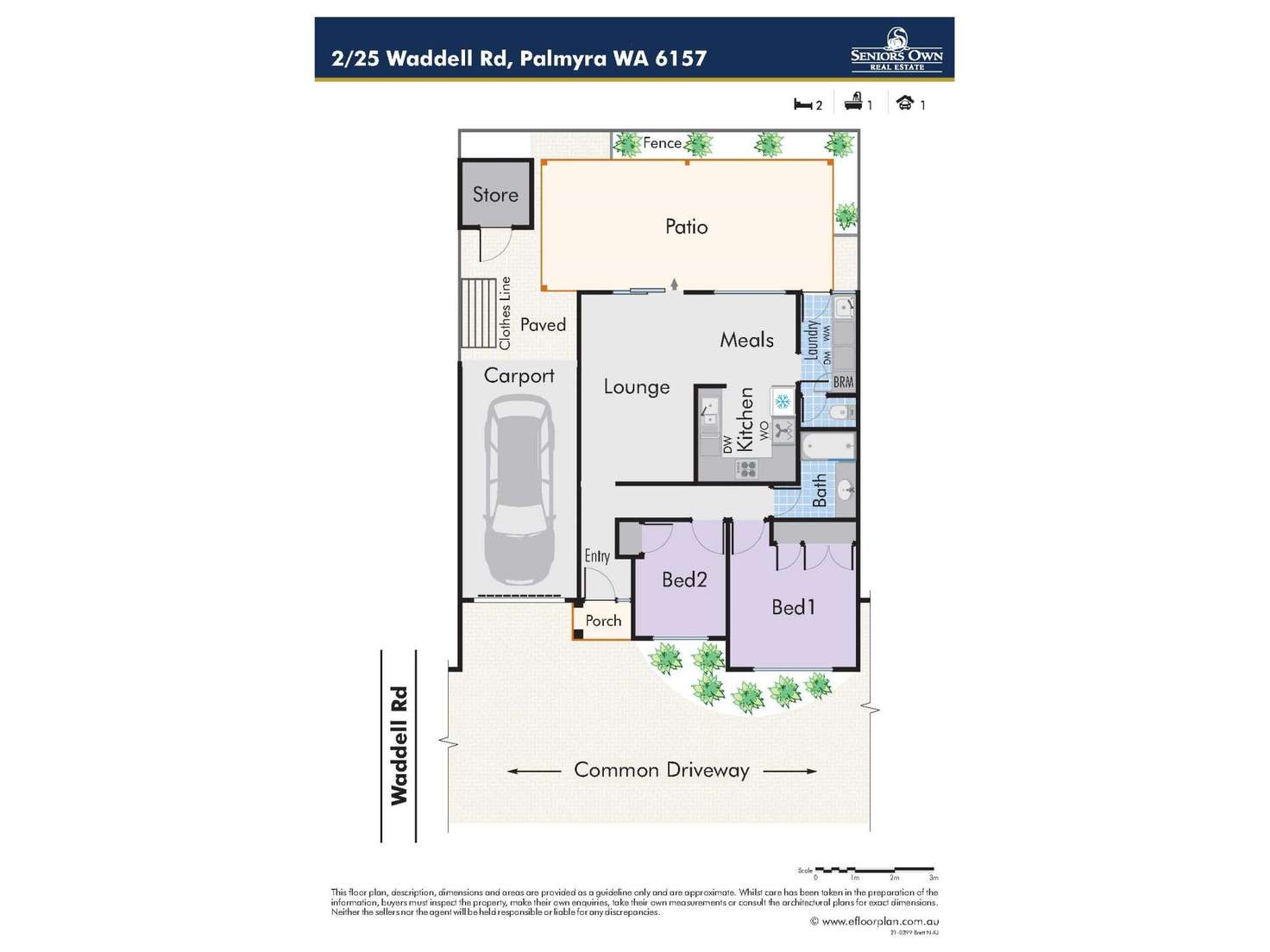 Floorplan of Homely unit listing, 2/25 Waddell Road, Palmyra WA 6157