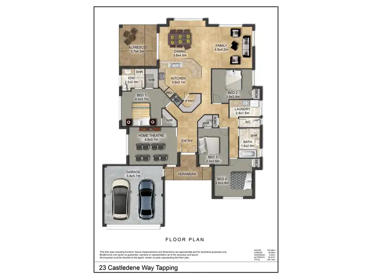 Floorplan of Homely house listing, 23 Castledene Way, Tapping WA 6065