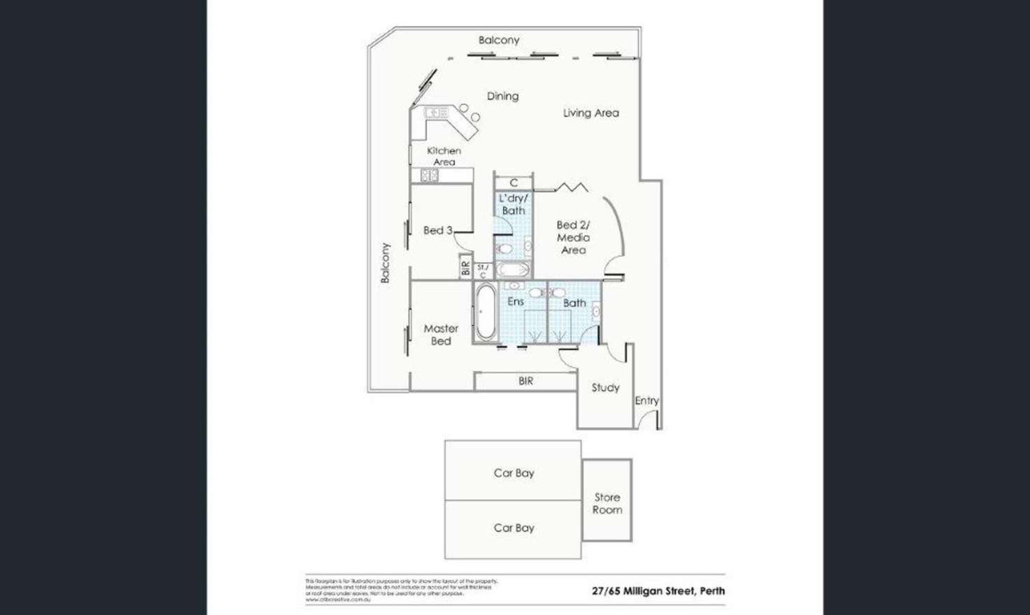 Floorplan of Homely apartment listing, 27/65 Milligan Street, Perth WA 6000